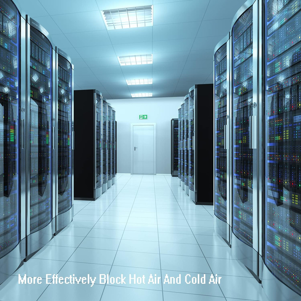 1U Rack Mount Blank Panel with Brush for Cable Management (2 Pack)