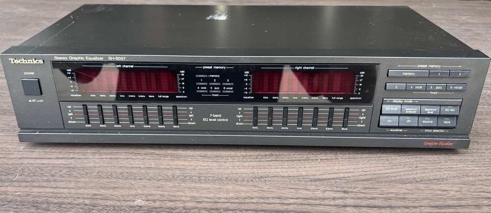 Vintage Technics Stereo Graphic Equalizer SH-8057 Spectrum Analyzer Rare WORKING