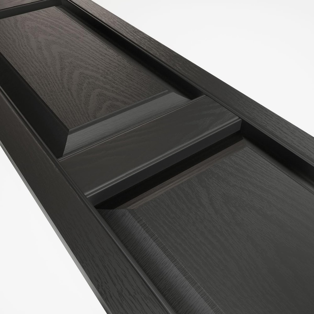 Vinyl Raised Panel Shutters Black 12x80" - Durable, Low Maintenance Pair