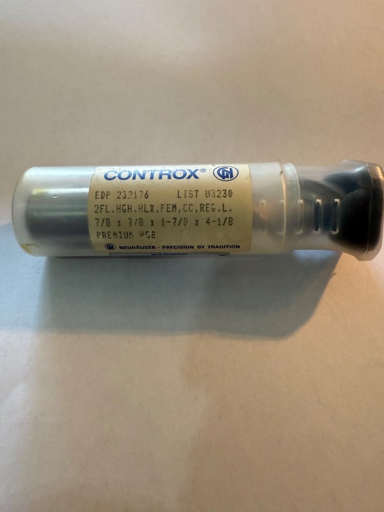 Controx 7/8 2Fl 45 deg Helix Finish Endmill