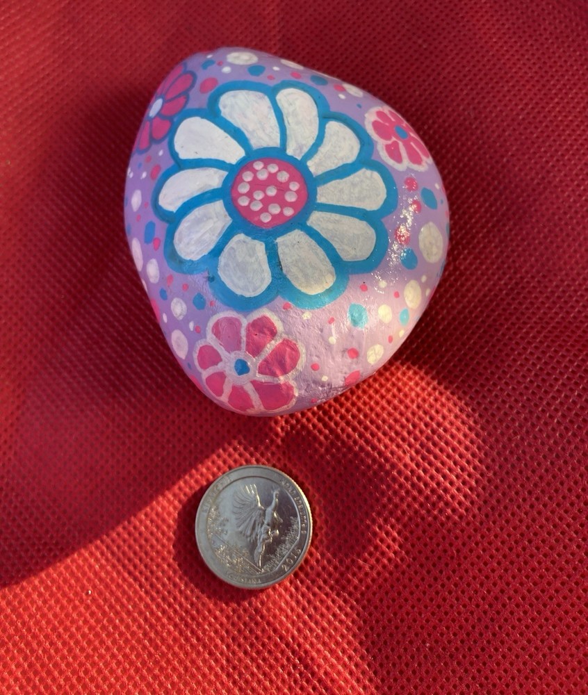 Hand painted Floral Rock
