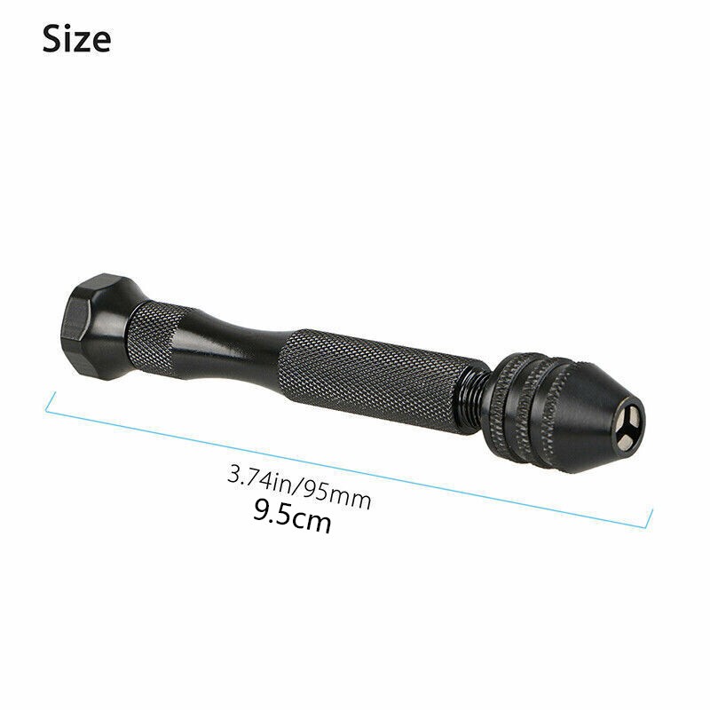 26Pcs Mini Micro Hand Drill Bits Small Manual Keyless Chuck Pin Vise Rotary Tool