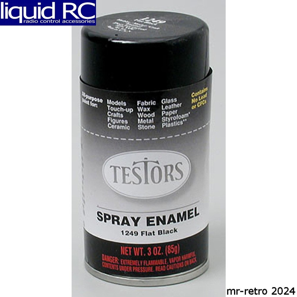 Testors 1249T Spray Flat Black 3 Oz