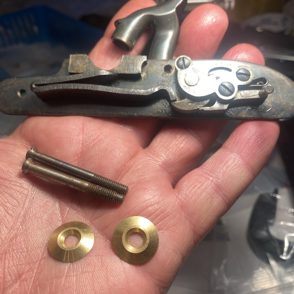 CVA Lock Assembly With Bushings And Bolts From 50 Caliber Hawken Muzzleloader.