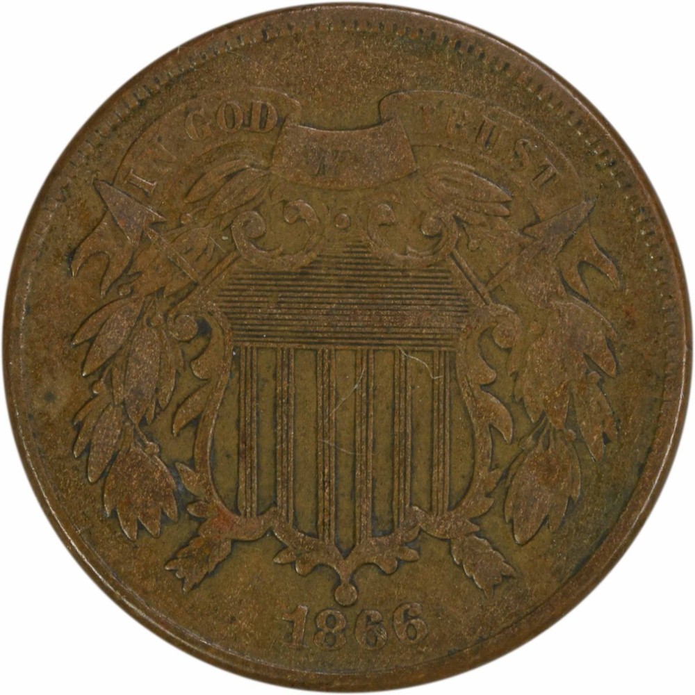 1866 Two Cent Piece VF Uncertified #235