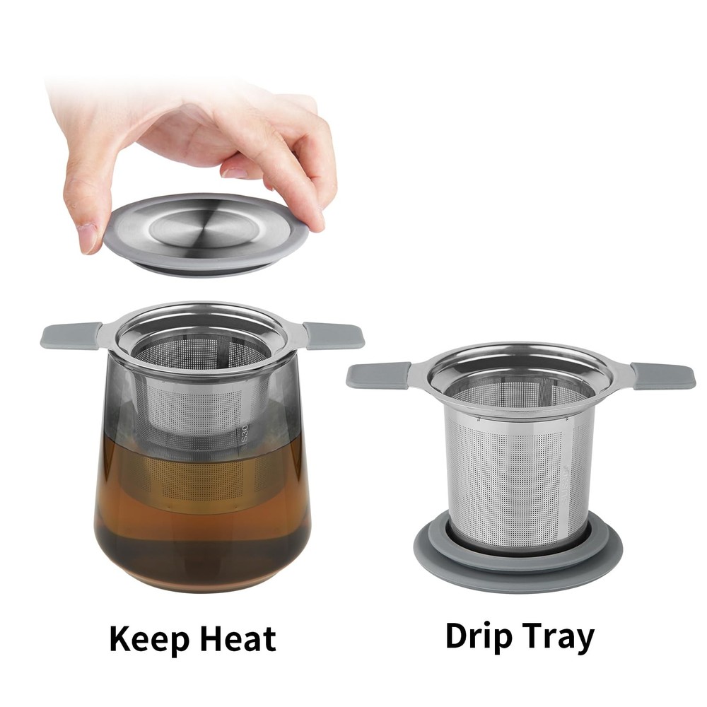 Ohtomber Tea Infuser Strainers, Stainless Steel Loose Leaf Silver