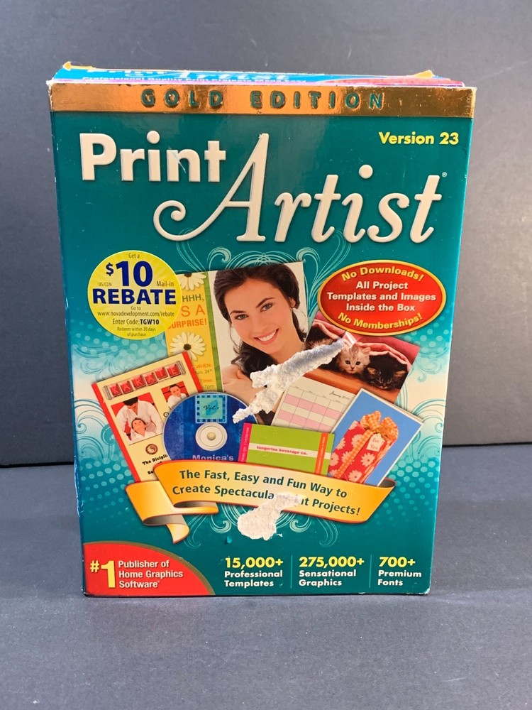 Print Artist Gold Edition Version 23 (2011) PC Software – 2 Discs Retro Graphics
