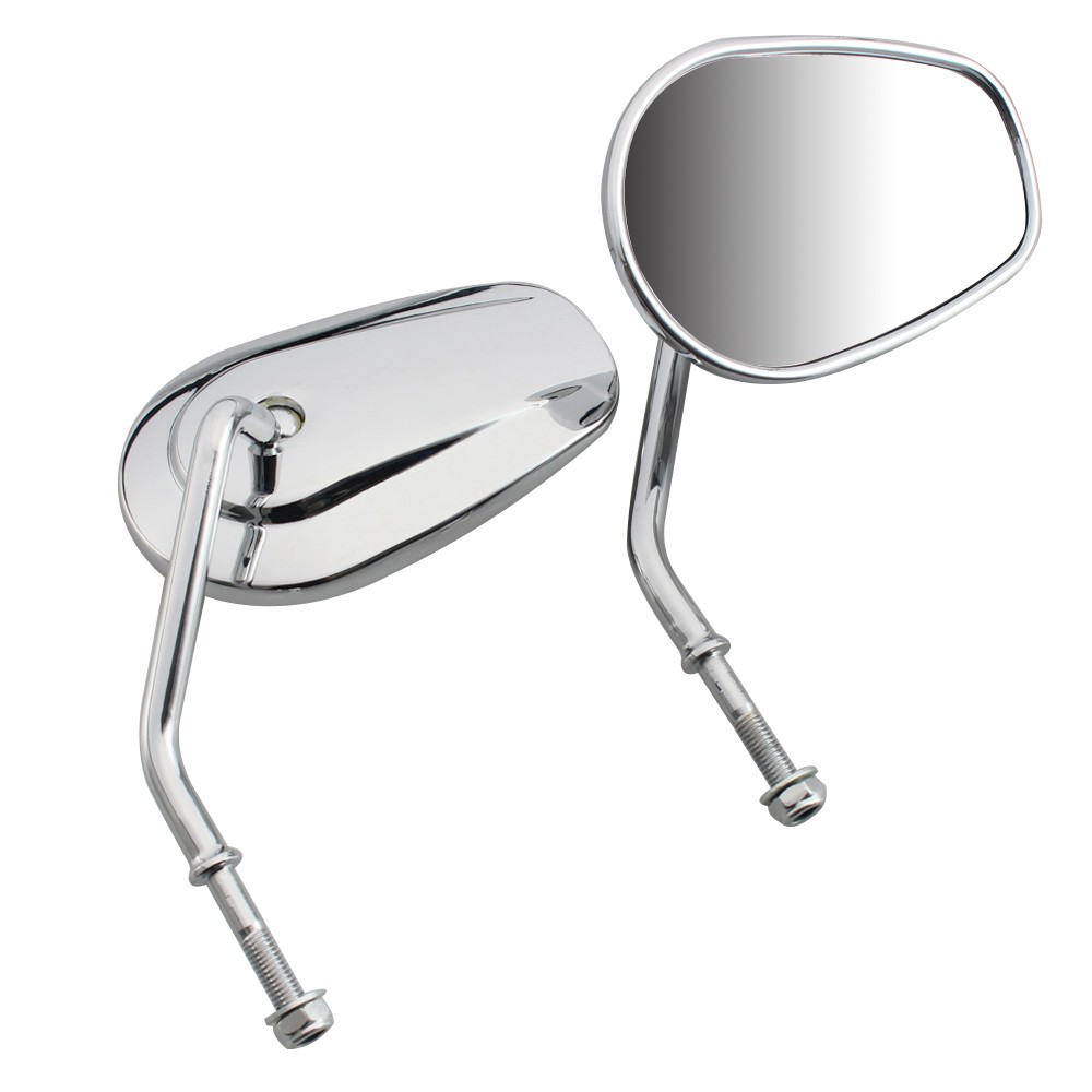 2x 8mm Motorcycle Rearview Mirror Side Mirrors For Harley Dyna Softail Foldable