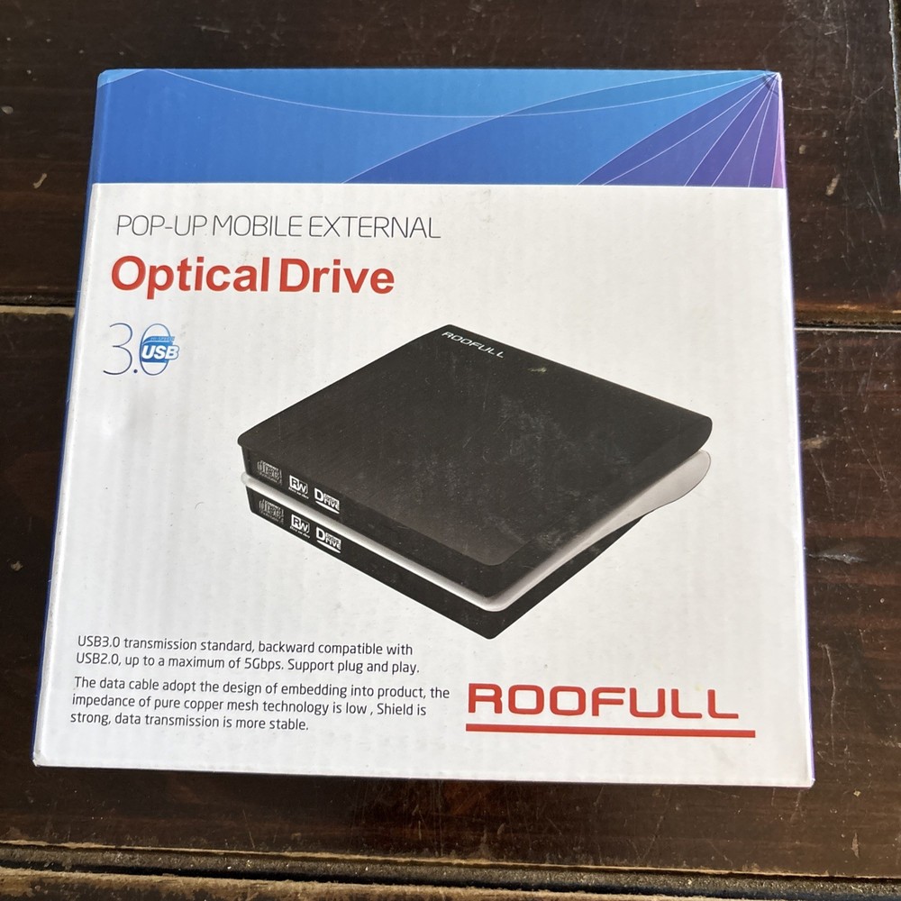 Roofull Pop-Up Mobile External Optical Drive 3.0 USB 5Gbps