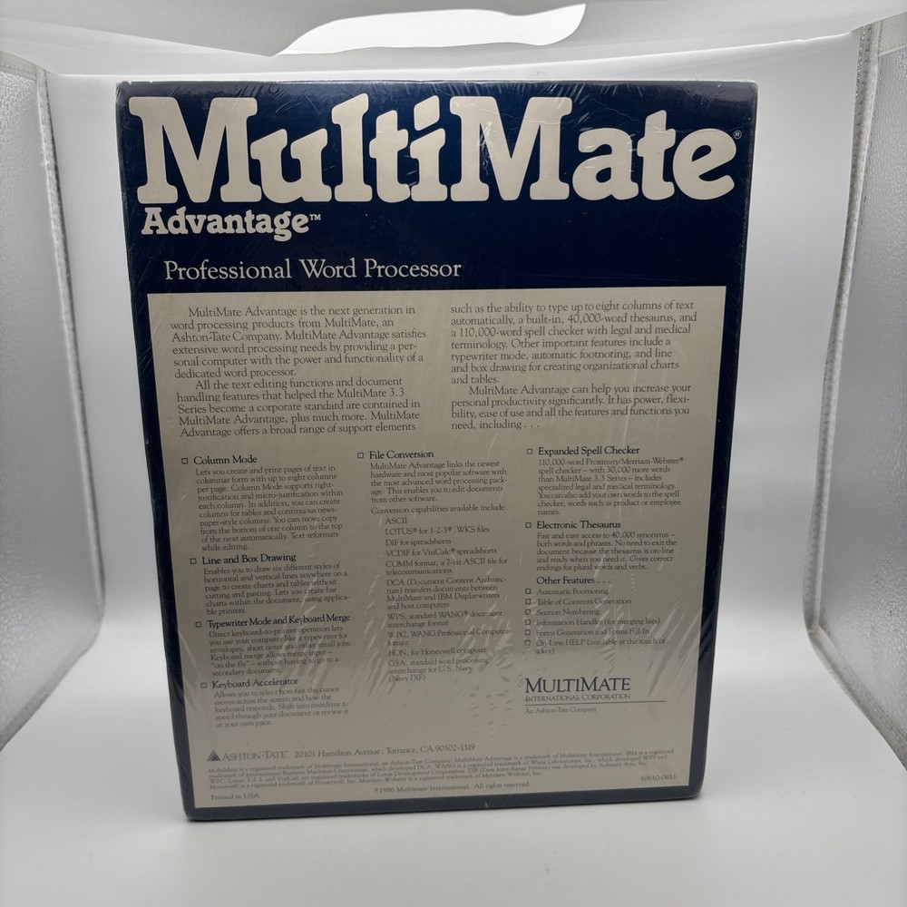 New Multimate 3.3 Series Professional Word Processor Sealed READ