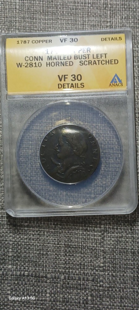 1787 CONN Mailed BUST LEFT W-2810 horned