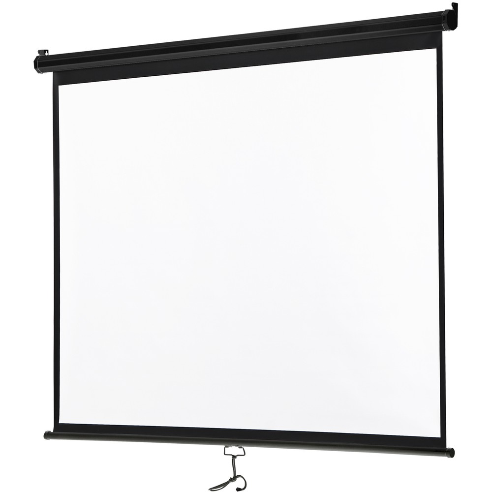 72 Inch Projector Screen Projection Screen Manual Pull Down 4:3 HD Format Black