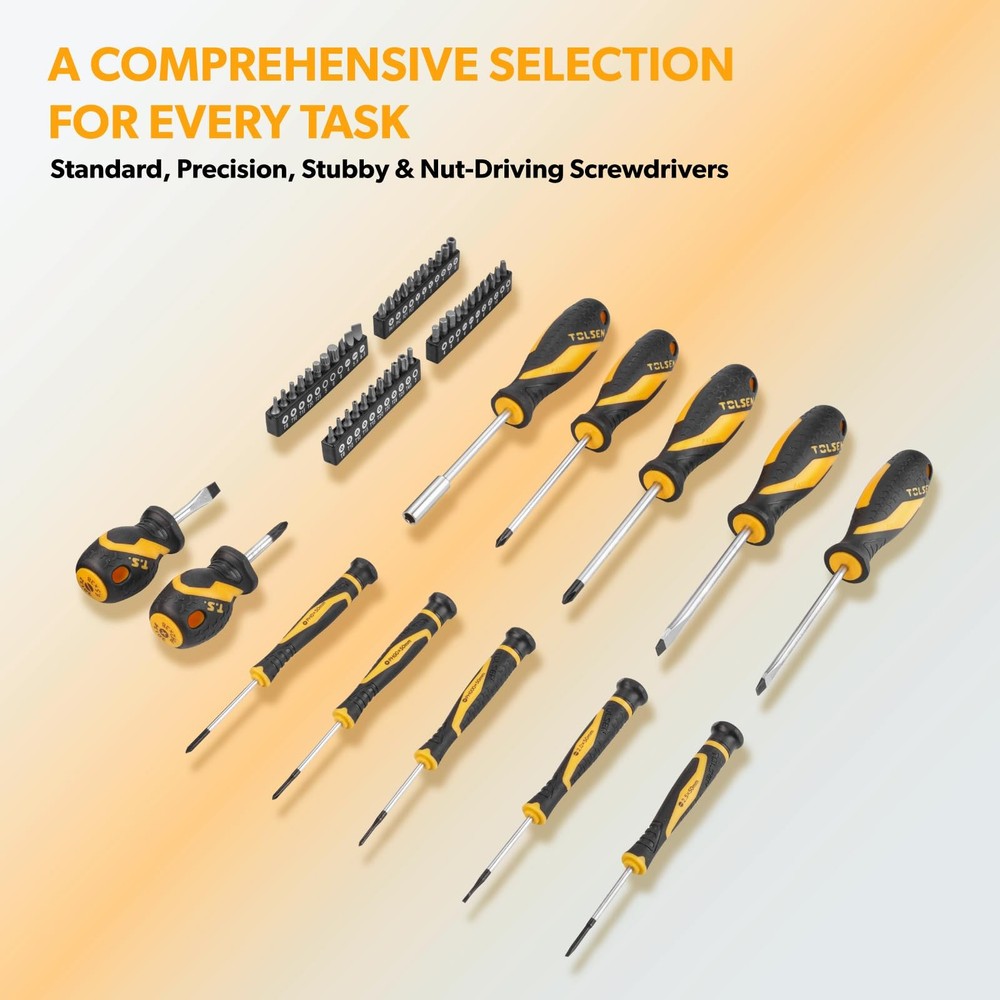 89-Piece Tool Set Household Tool Kit, Hammer, Screwdrivers, Drill Bits, Socke...