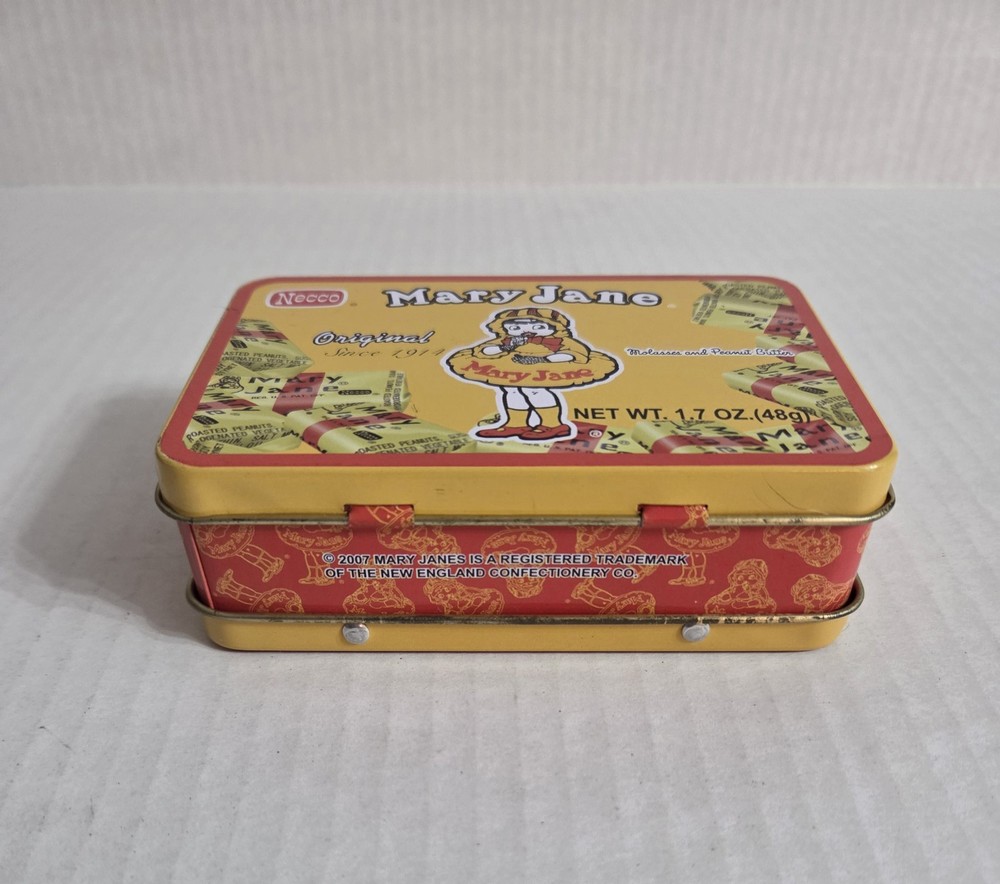 Necco Mary Jane Candy Tin Miniature Lunchbox Empty 2007