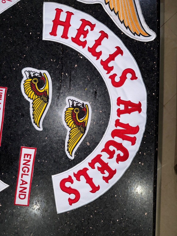 Hells Angels Style England Patch Set Full Biker Back Patch Skull Wings MC Set