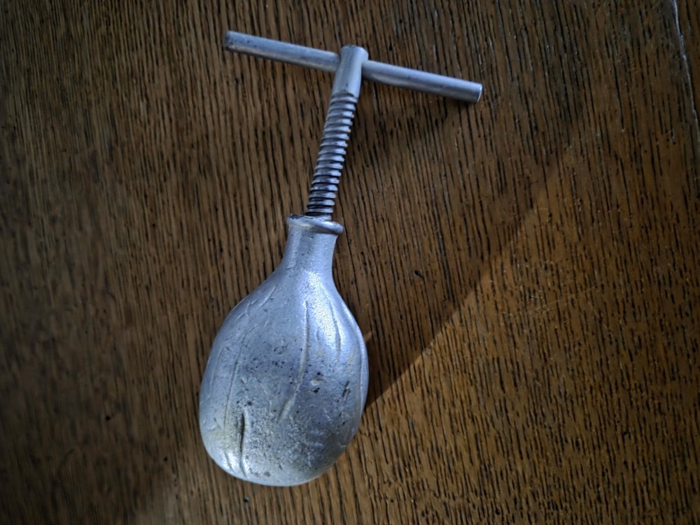 Vintage Walnut Shaped Cast Iron T-Screw Nut Cracker