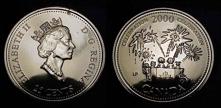 CANADA 2000 Celebration Twenty-five Cents Specimen