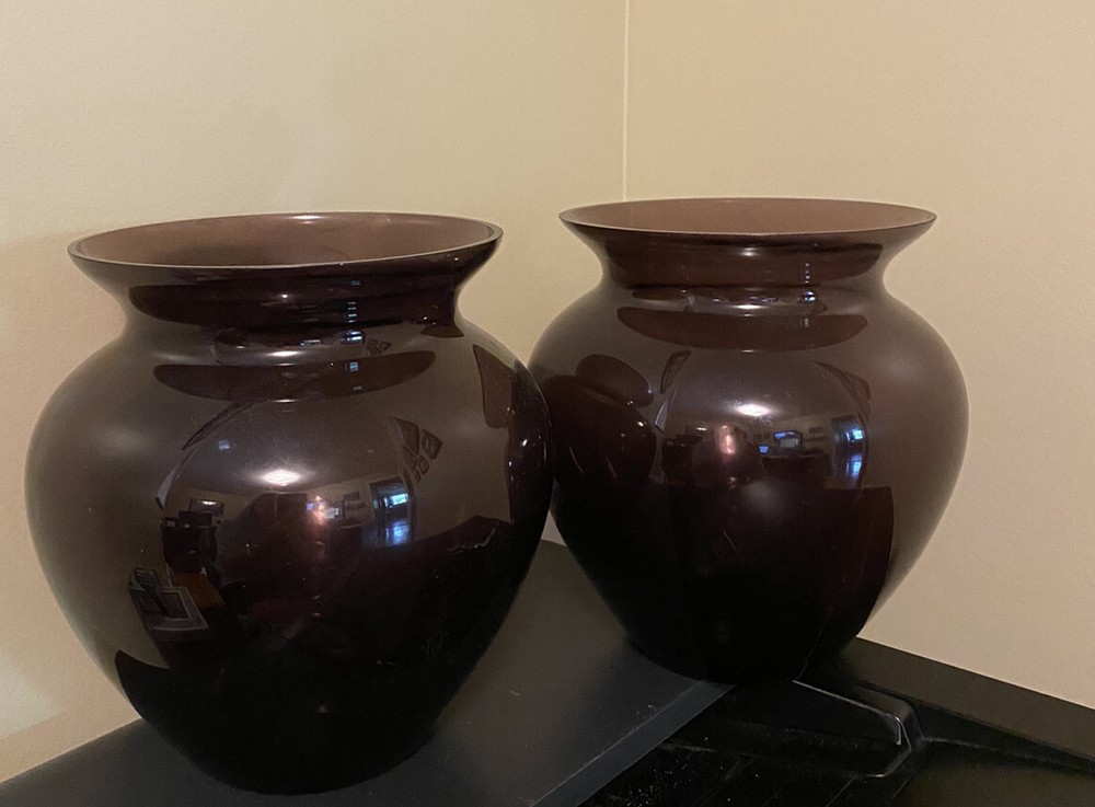 Amethyst purple 7” vases set of 2
