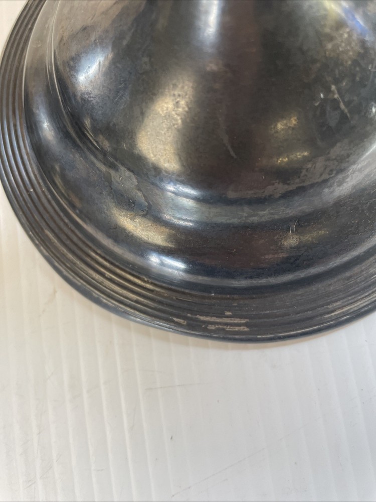 Antique E. B. Webster & Son Silverplate Pair Candle Stick Holders Spiderweb 2701