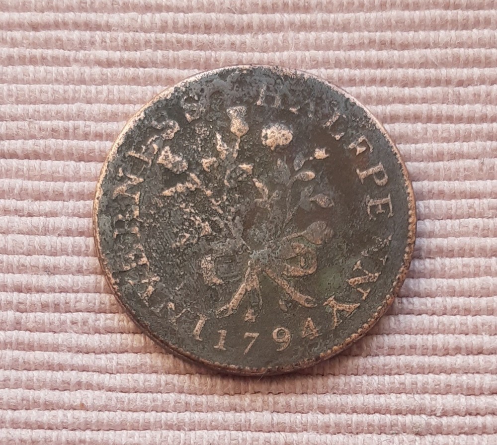 1794 Half Penny Token Inverness Copper Coin