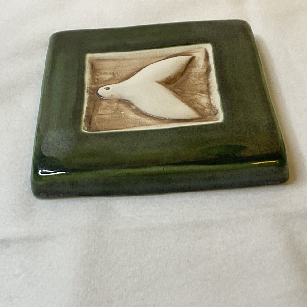 Whale Tail- Pottery Square Tile - 4-3/4"