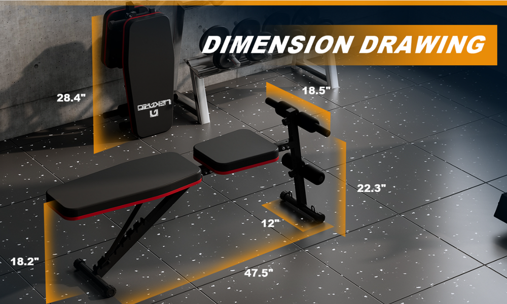 Adjustable Weight Bench Press, Foldable Workout Bench for Home Gym, Strength