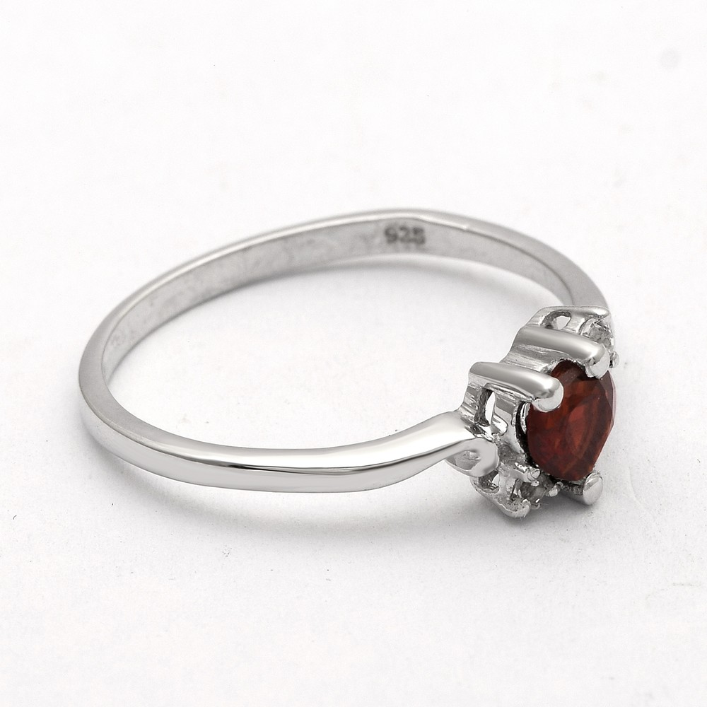 Bypass Ring 925 Sterling Silver Pear Shape Garnet Gemstone Side Stone Ring