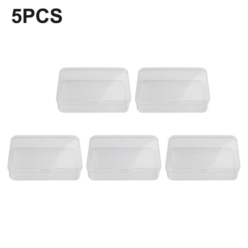 Plastic Box Rectangle Keeper Transparent Crafts Organizer 5pcs Storage
