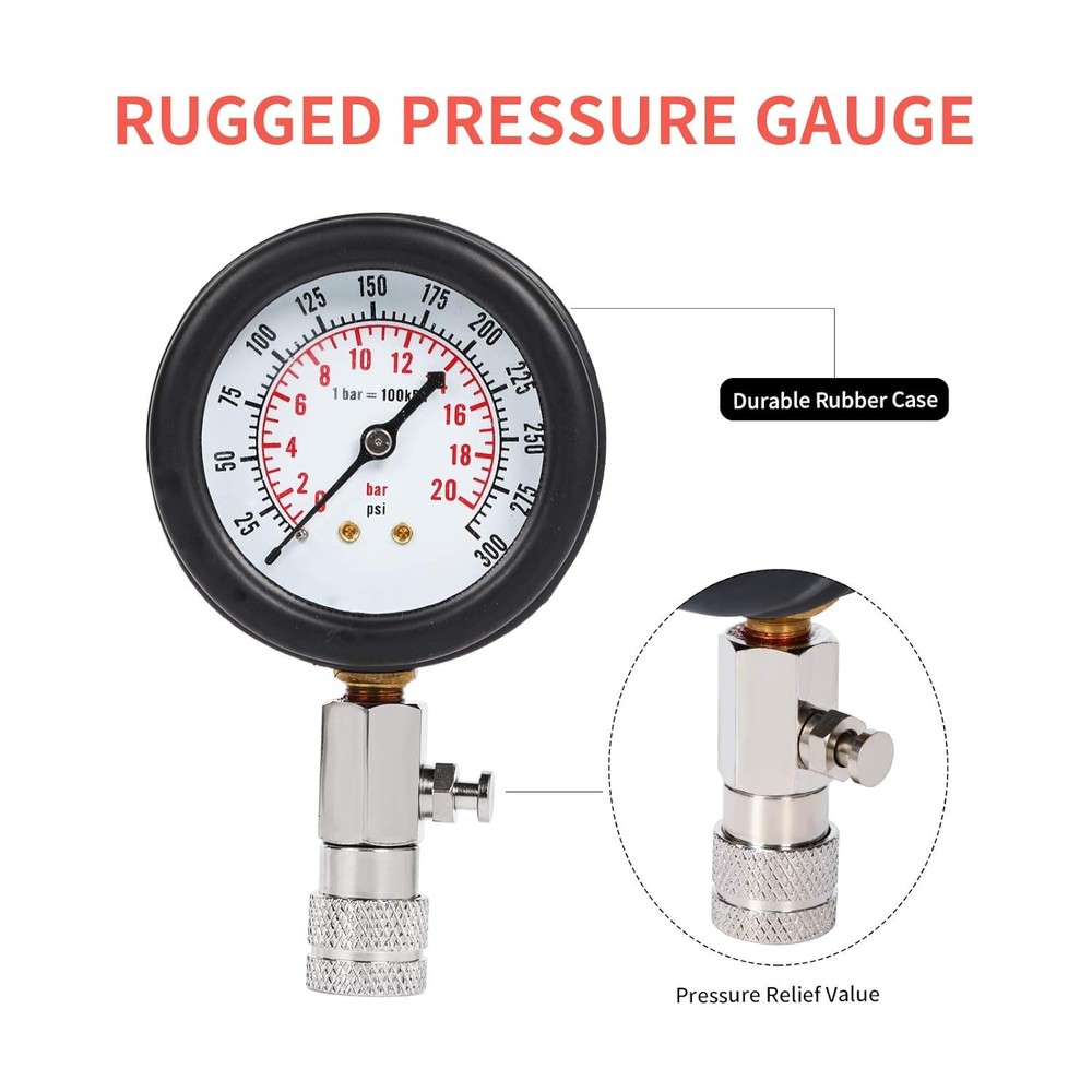 Durable 8PC Engine Cylinder Compression Tester | Accurate Pressure Gauge Set