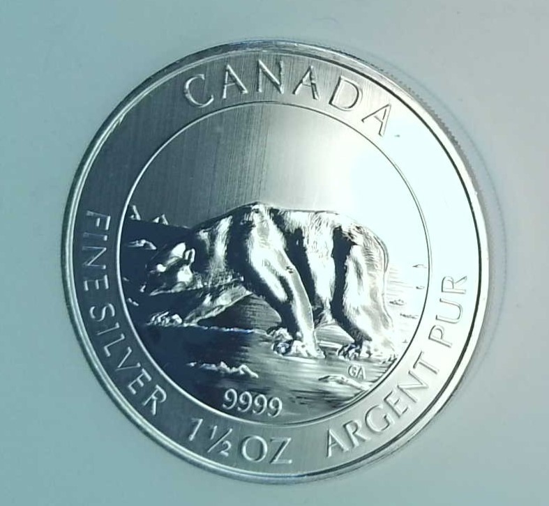 2013 Canada $8 Polar Bear – 1.5 oz .9999 Fine Silver