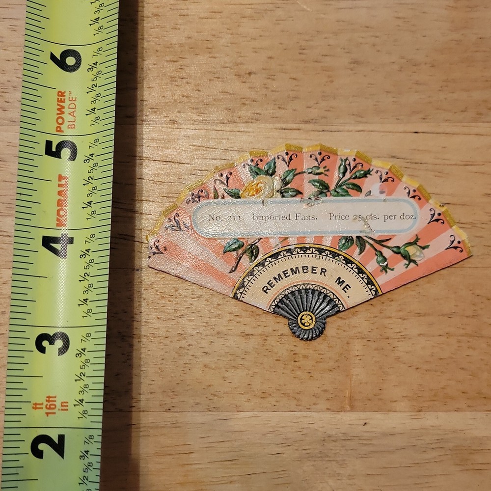IMPORTED FANS REMEMBER ME SALESMAN SAMPLE EMBOSSED