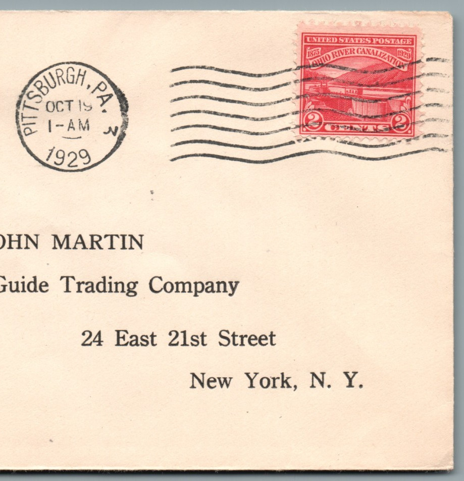 First Day Issue 1929-OHIO RIVER CANALIZATION 2cents Eastern Guide Trading-pB405