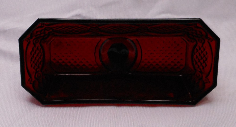 Avon Ruby Red 1876 Cape Cod Covered Butter Dish LID ONLY 6.25" Long Very Good