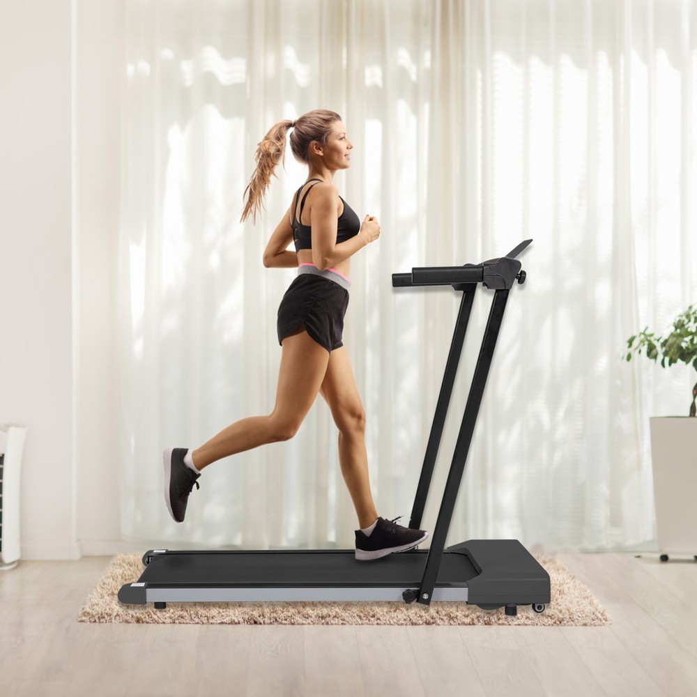 Compact Foldable Electric Treadmill Small Spaces Lightweight Folding with Handle