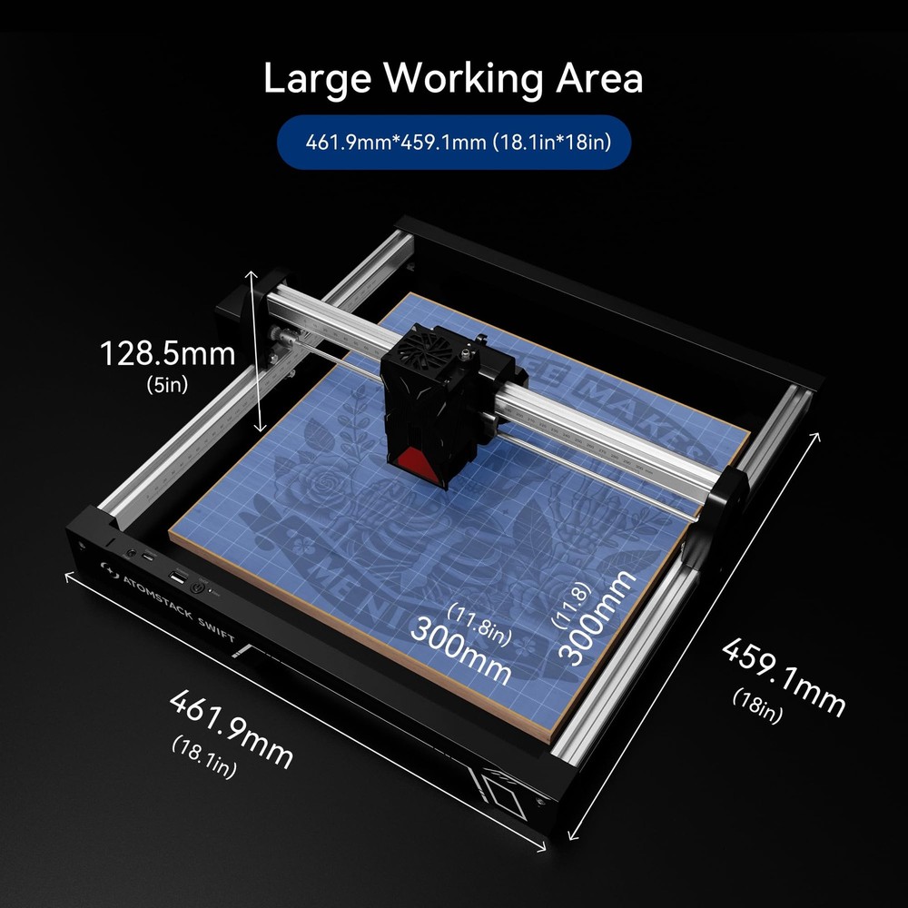 ATOMSTACK Swift 12W Laser Engraver, Black, 12w Black
