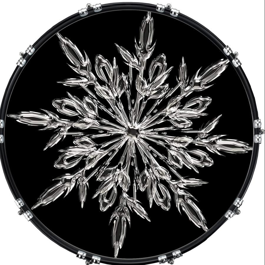 20" Custom Bass Kick Drum Front Head Graphical Crystal Ice 1