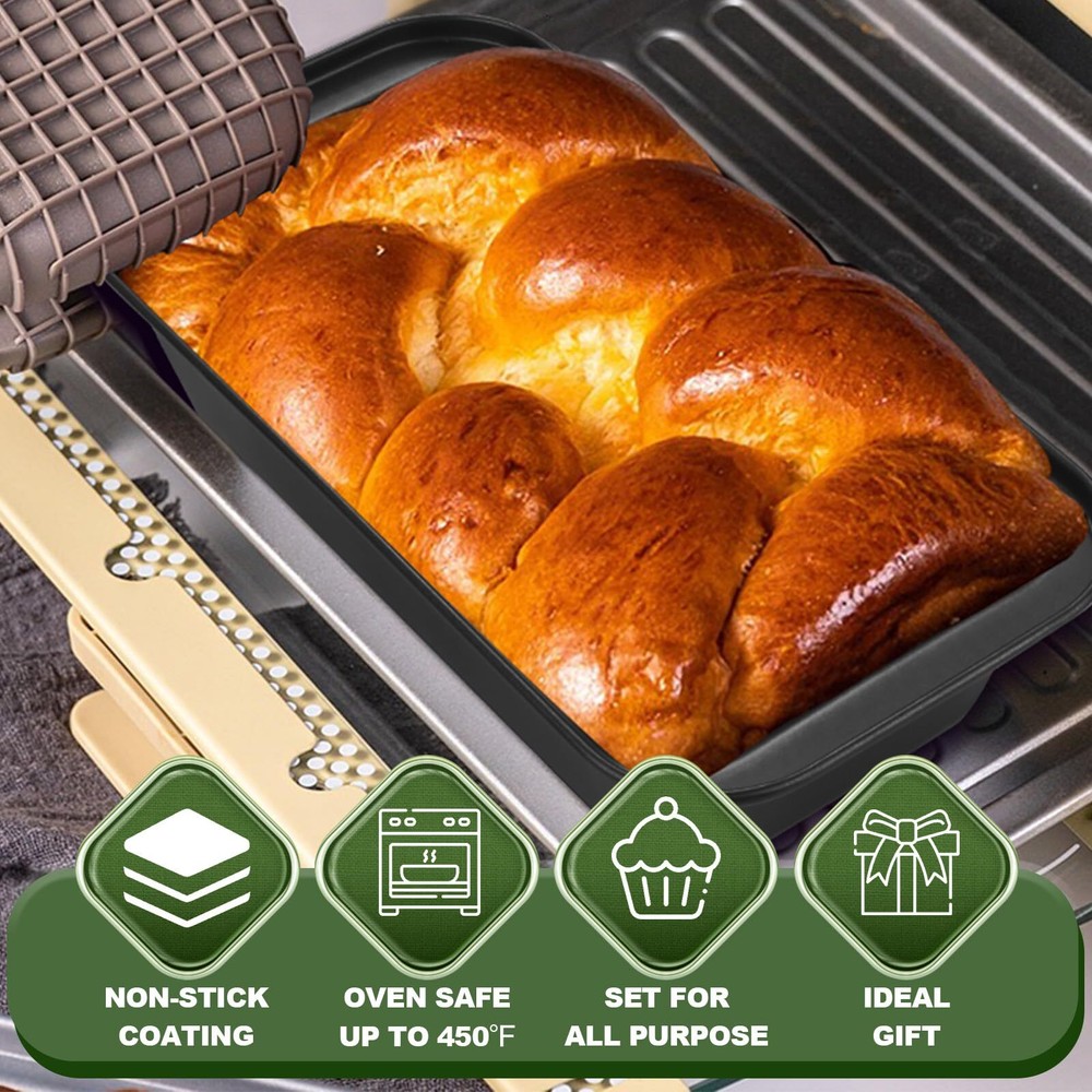 Bakeware Sets, Baking Pans Set, Nonstick Oven Pan for Kitchen with Wider G
