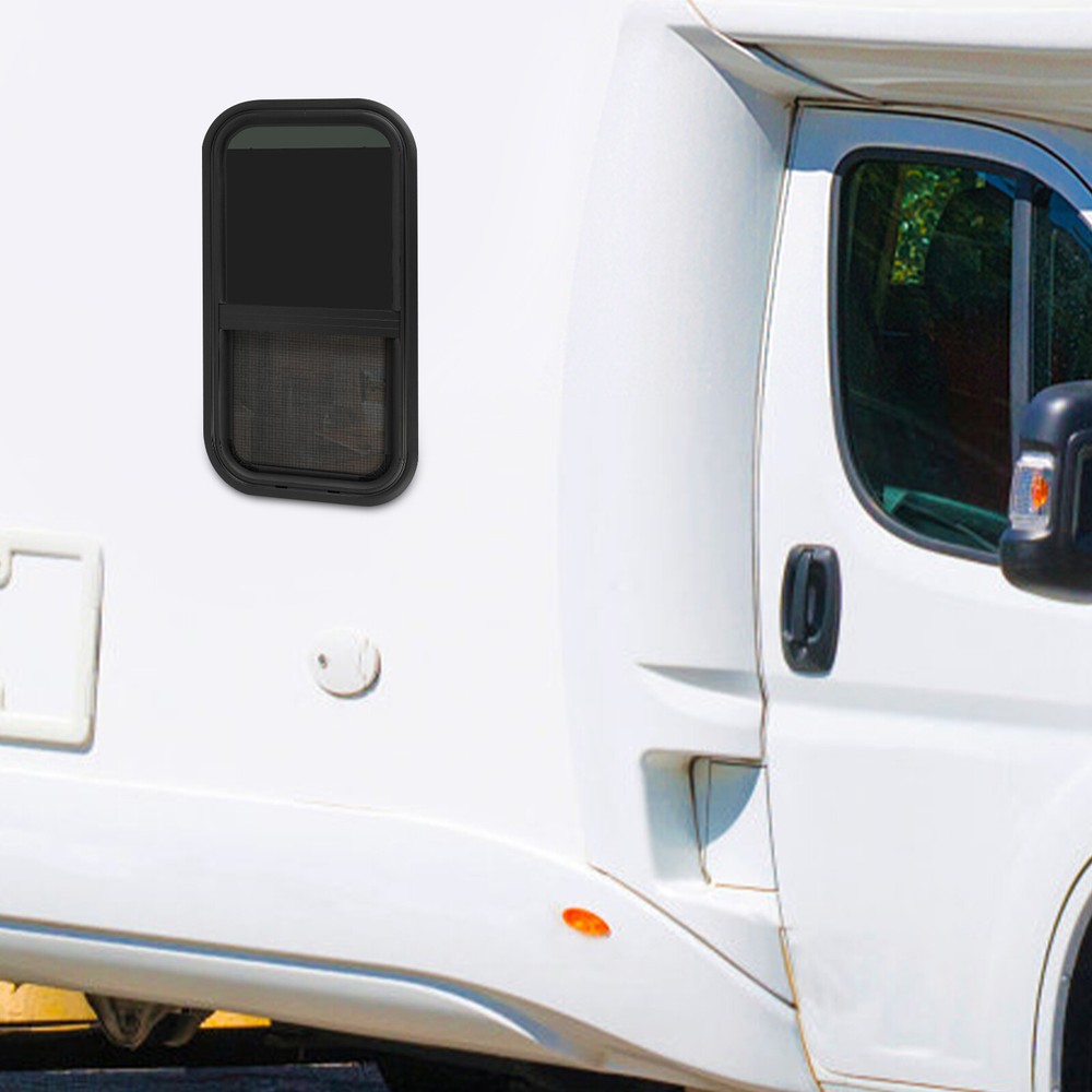 2Pcs RV Window Venting Window Vertical Slide Window w/Trim Rings Rectangular