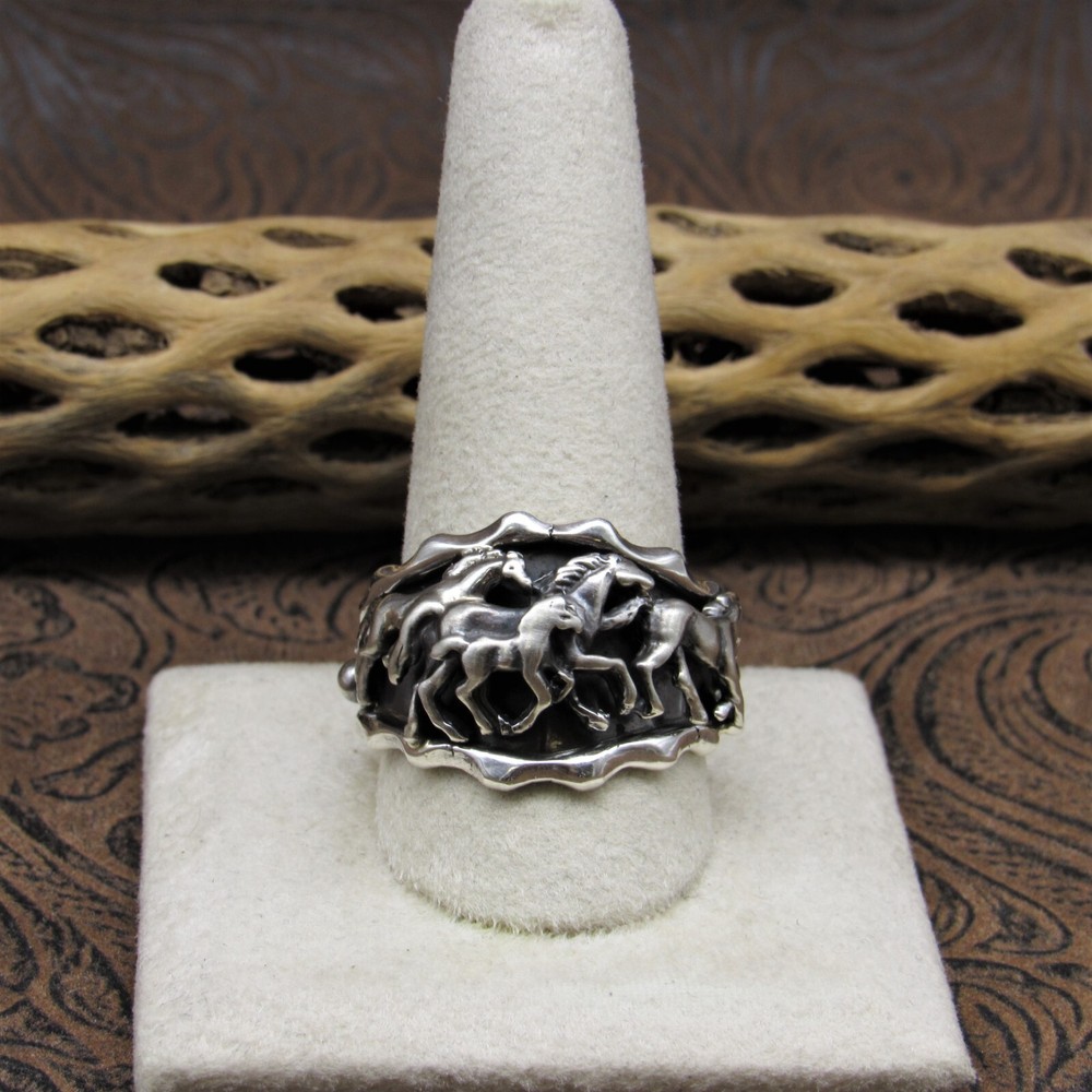 *Sterling Silver Horse Ring Size 12