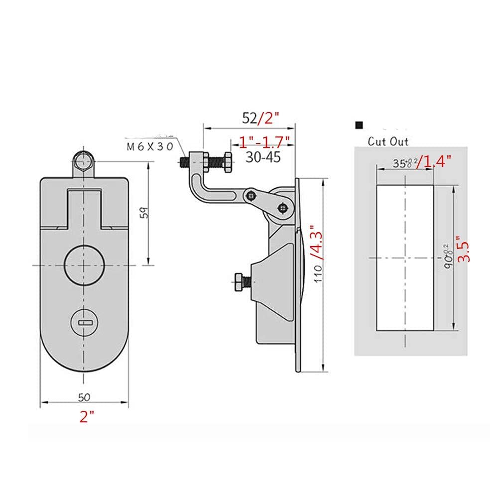 2 Pack Compression Latch Flush Mount Zinc Alloy Adjustable Sealed Large Lever...