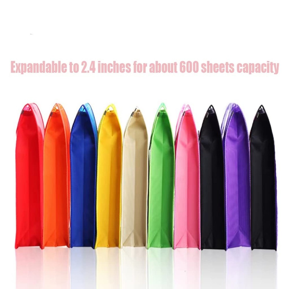 Plastic Document File Folder A4 Size Expandable Poly Envelopes Waterproof Tra...