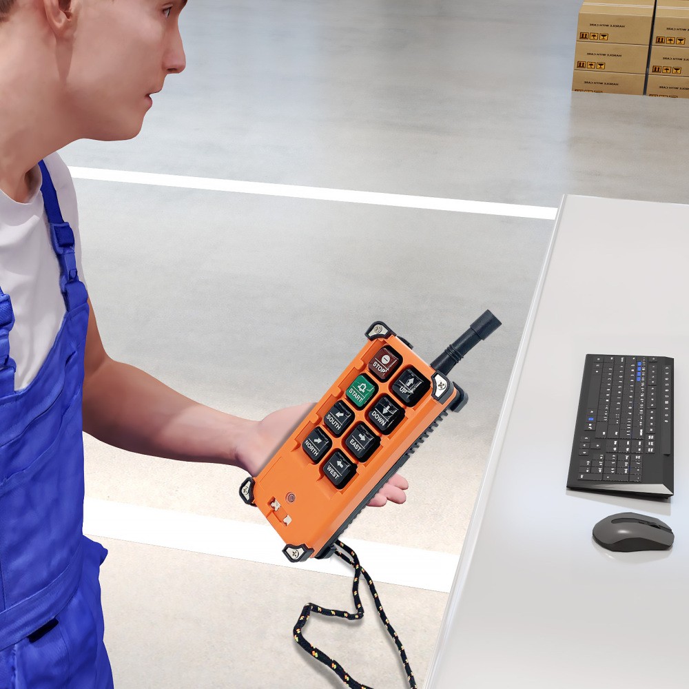 8 Keys Wireless Crane Remote Control Transmitter & Receiver for Industrial
