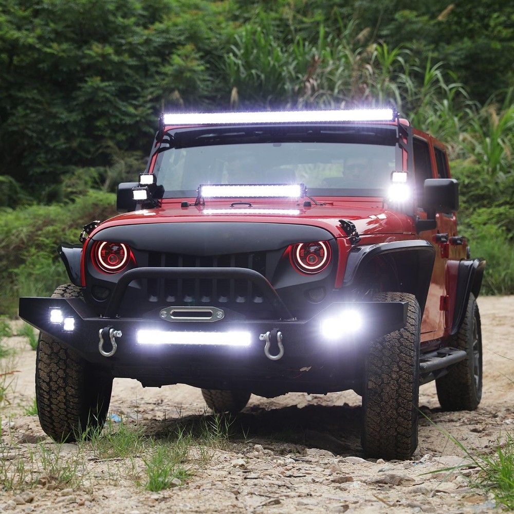 For 2007-2017 Jeep Wrangler JK 2PC double-deck A-Pillar LED Light Mount Bracket