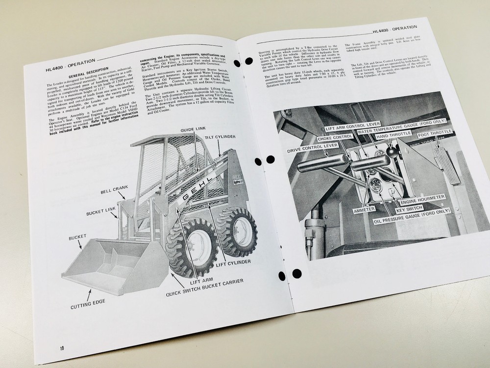 Gehl 4400 Skid Loader Skid Steer Owner Operators Manual