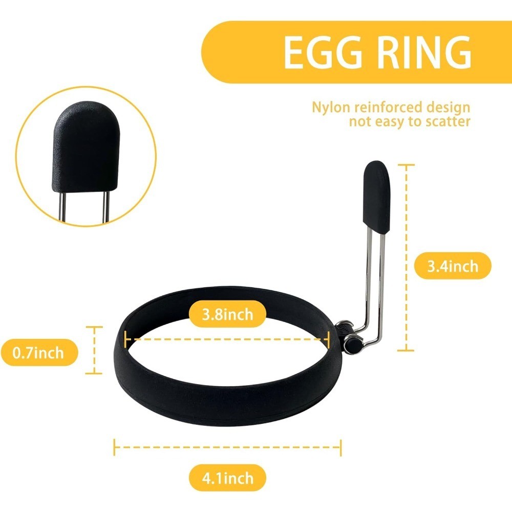 Nonstick Silicone Egg Rings 2 Pack Leak Proof Egg Bite for Frying Eggs