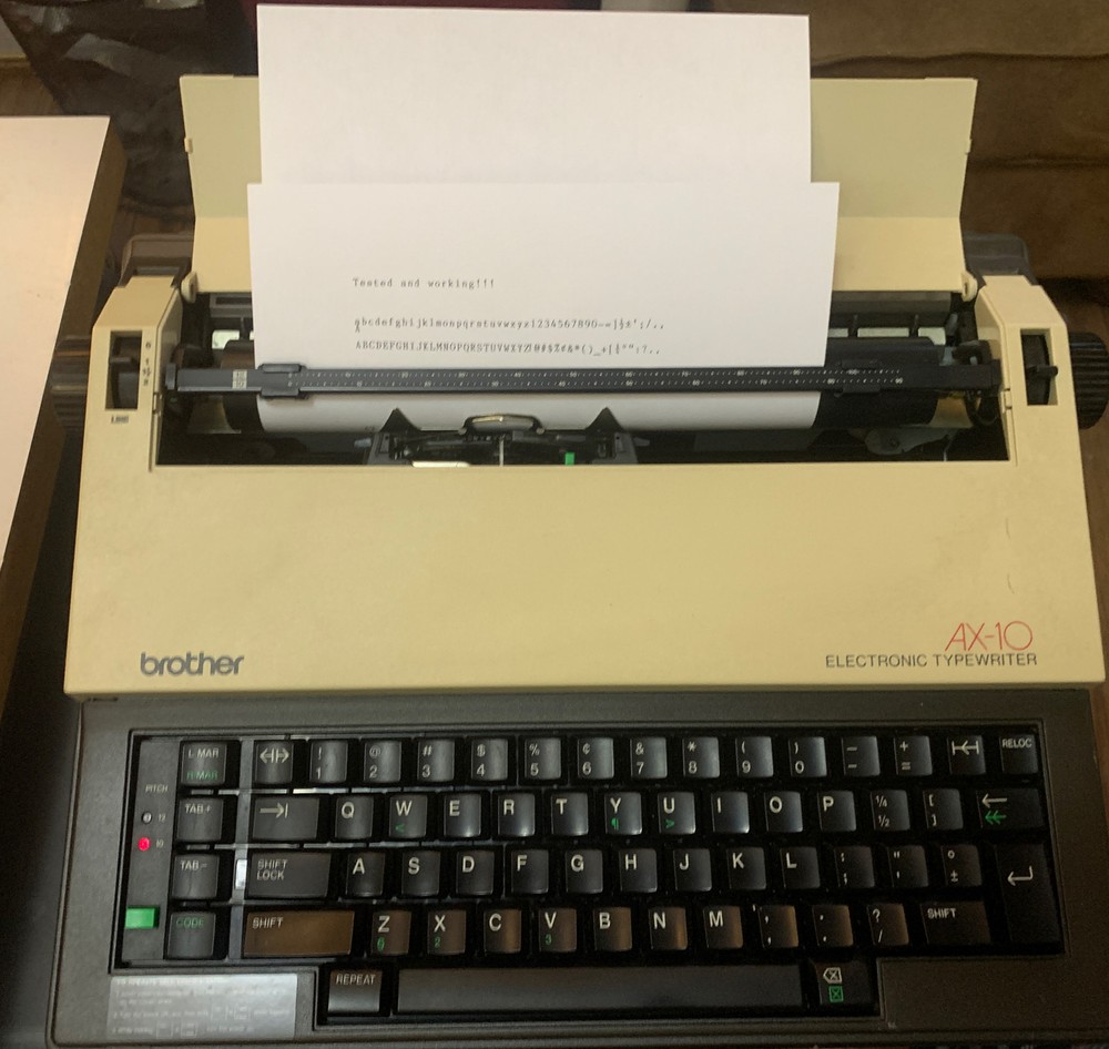 Typewriter Brother Model AX-10 Electronic Type Electric Works Correction Pitch