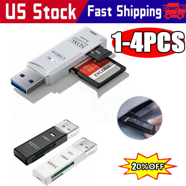 USB 3.0 SD Card Reader for PC Micro SD Card to USB Adapter for Camera Memory C