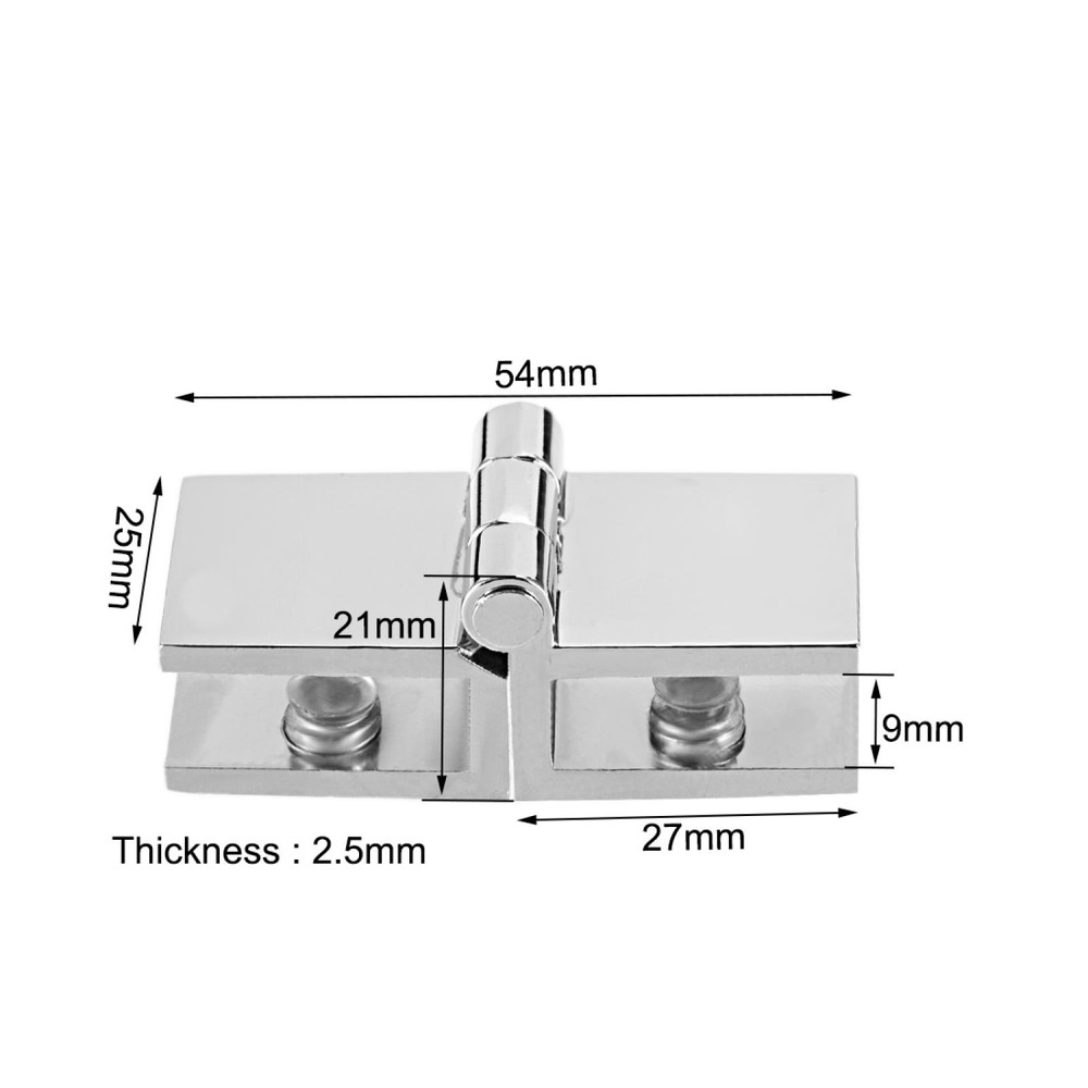 Glass Hinge Adjustable 180 Degree Clamp for 5-8mm Thickness 2pcs