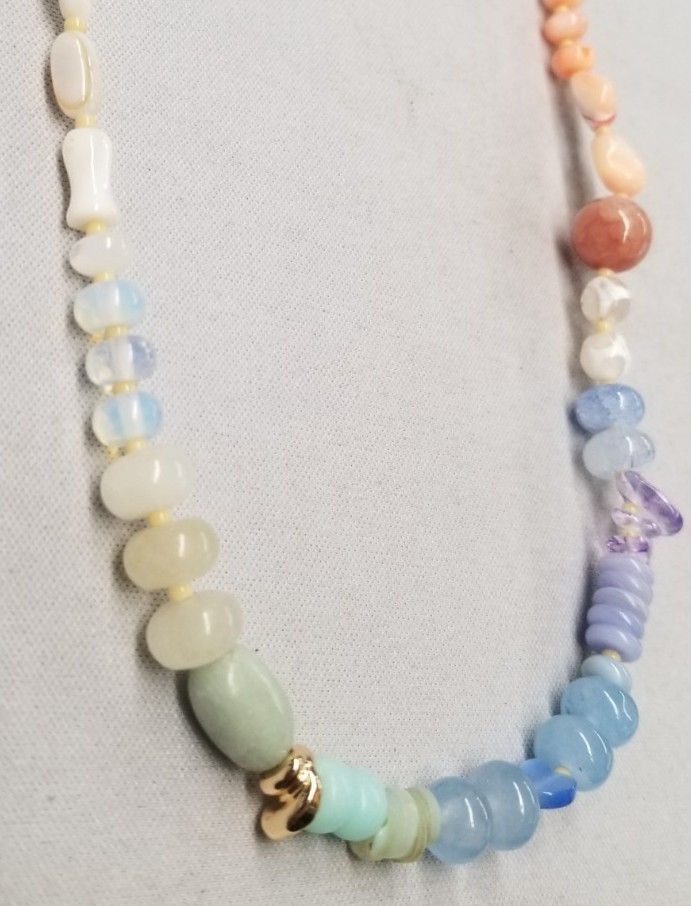 Serefina Rainbow Stone Necklace 16.5"+2.5"