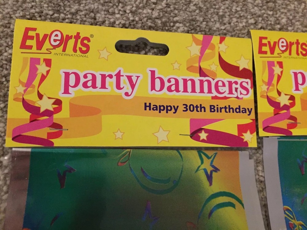 Happy 30th Birthday Banners X4 BNIP